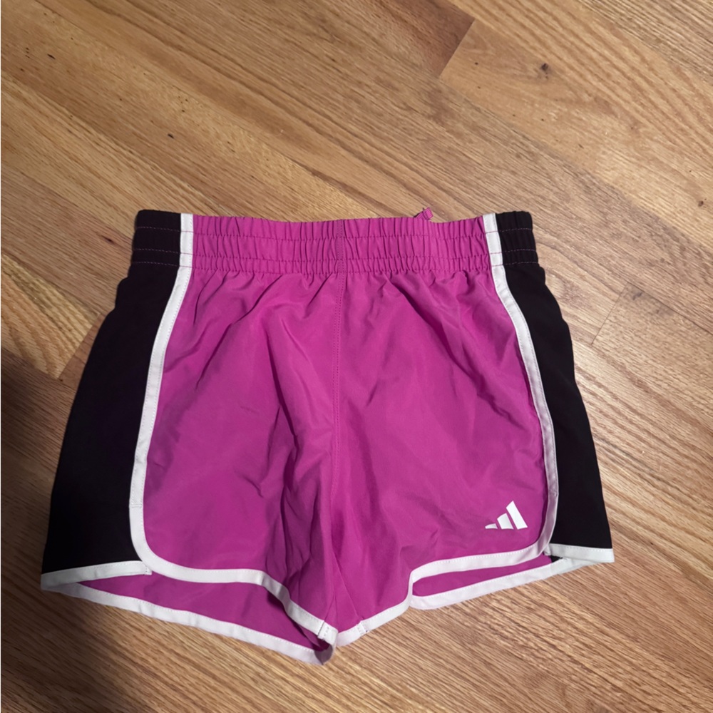 Girls Pink and Black Adidas Shorts